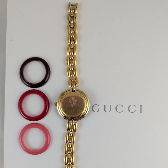 AUTHENTIC GUCCI 11/12.2 BEZEL RICE LINK WATCH/EXCELLENT CONDITION - Picture 5 of 6